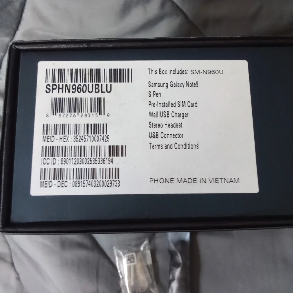 NO PHONE Samsung Galaxy Note 9 128 GB Box with Manual & Spare Parts 2018